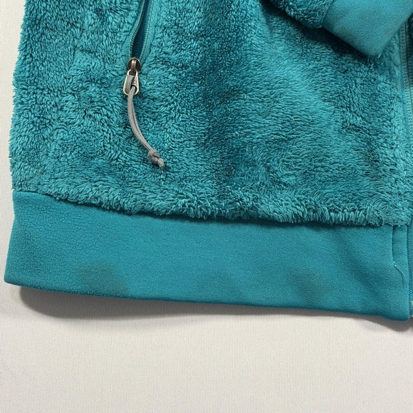 The North Face Osito Jacket Womens Small Teal Blue Fuzzy Fleece Full Zip - Picture 8 of 8